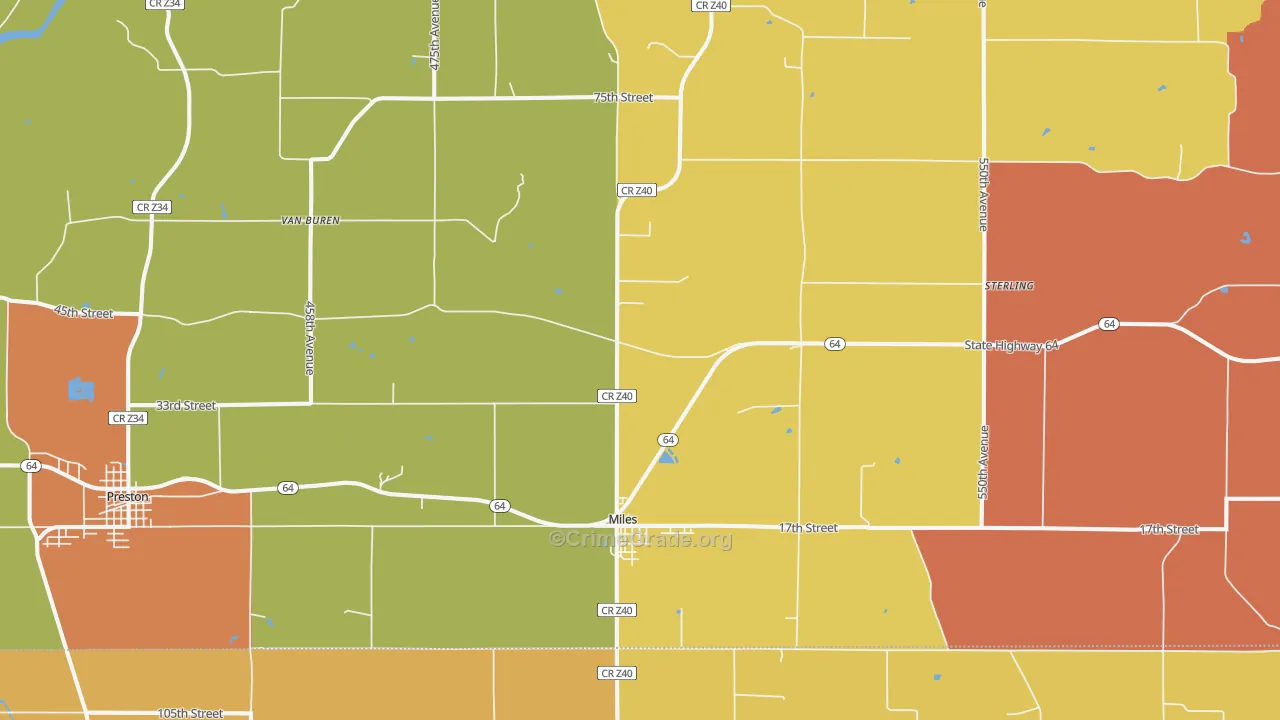 52064, IA Map of Theft Rates