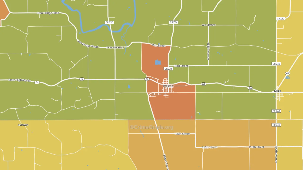 52069, IA Map of Theft Rates
