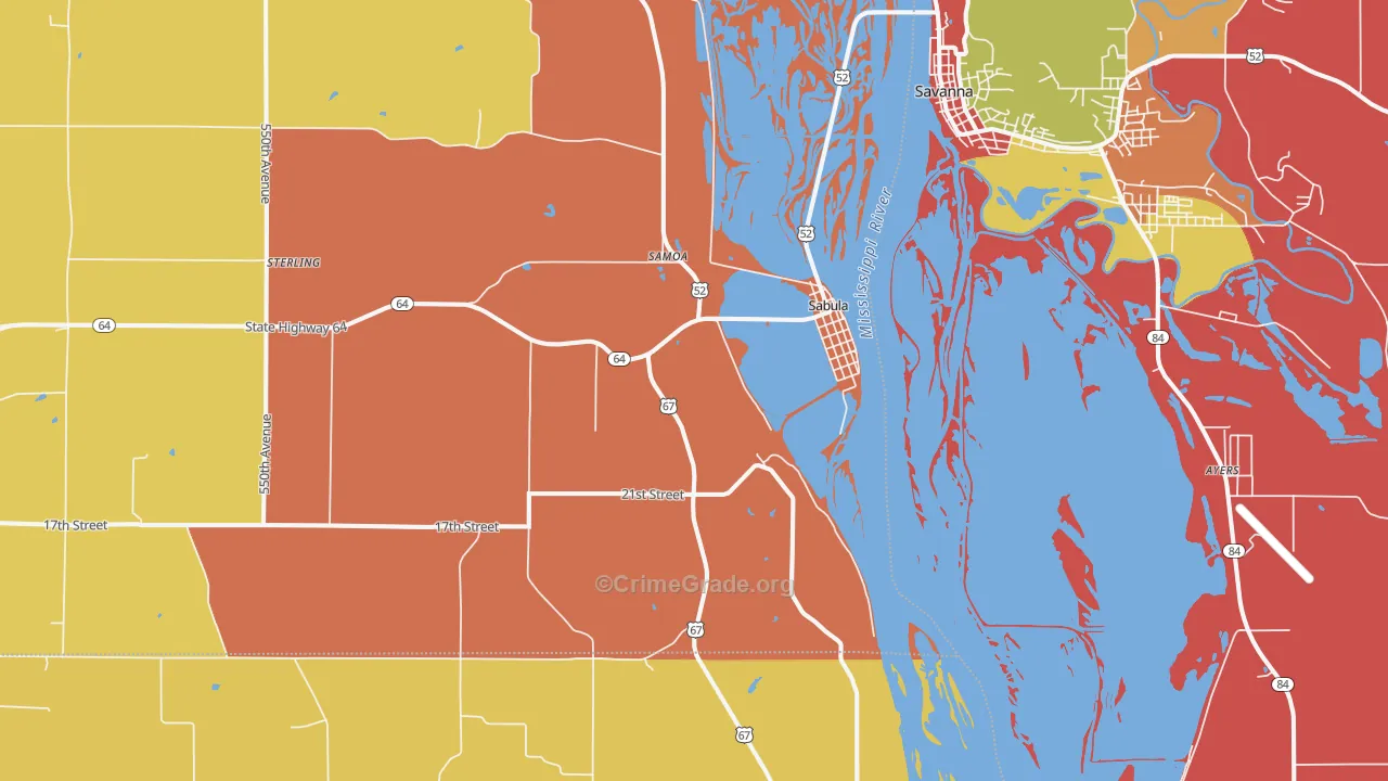 52070, IA Map of Theft Rates