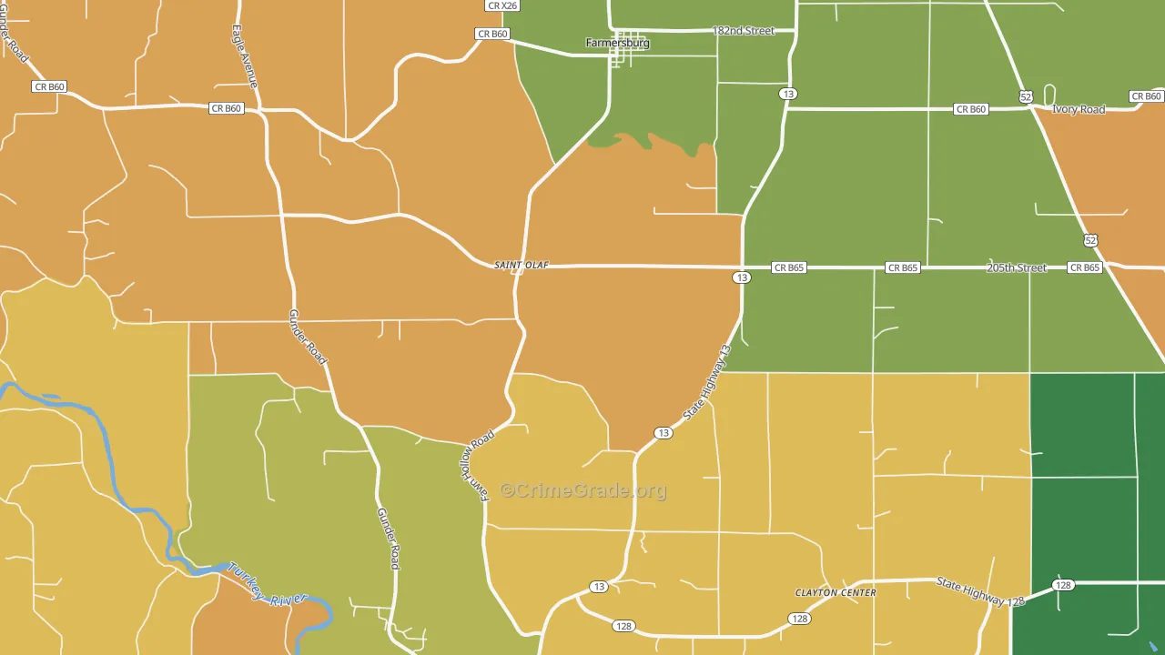 52072, IA Map of Theft Rates