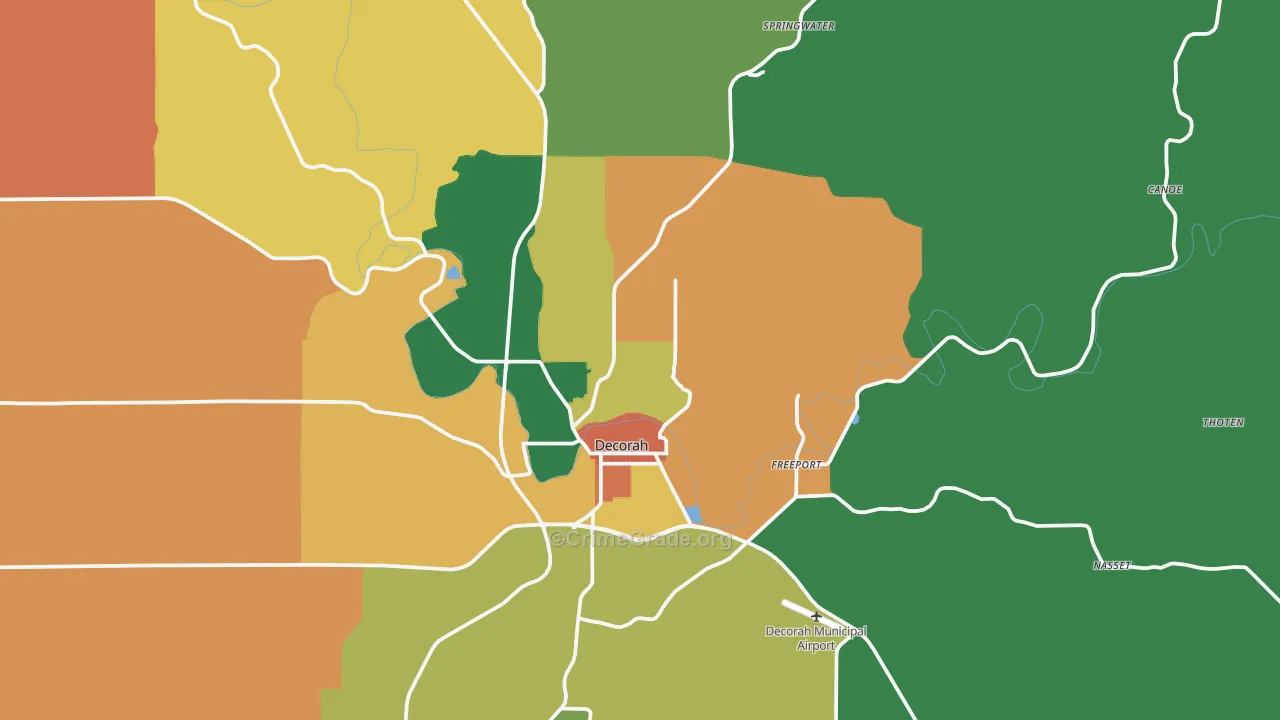 52101, IA Map of Theft Rates