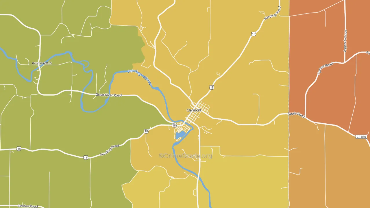 52135, IA Map of Theft Rates
