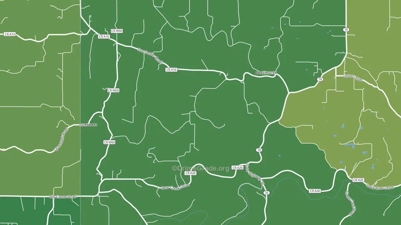 52140, IA Map of Theft Rates