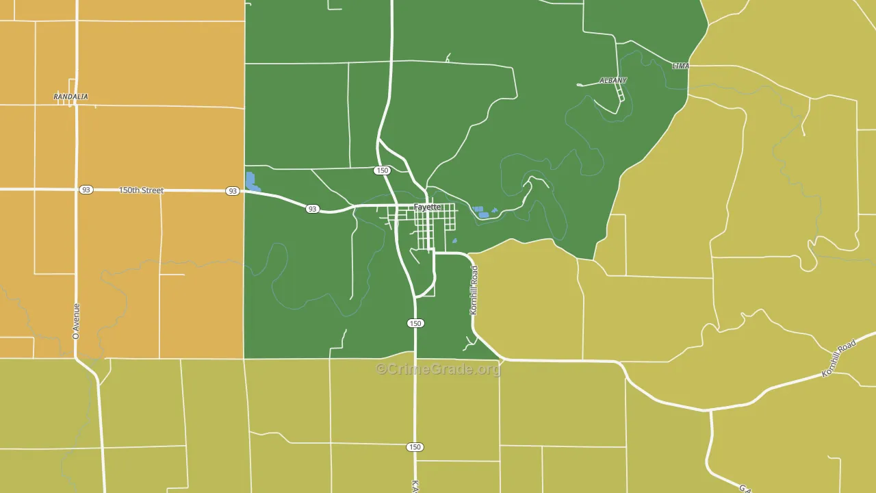 52142, IA Map of Theft Rates