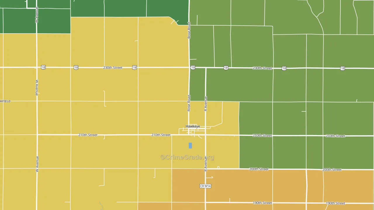 52147, IA Map of Theft Rates