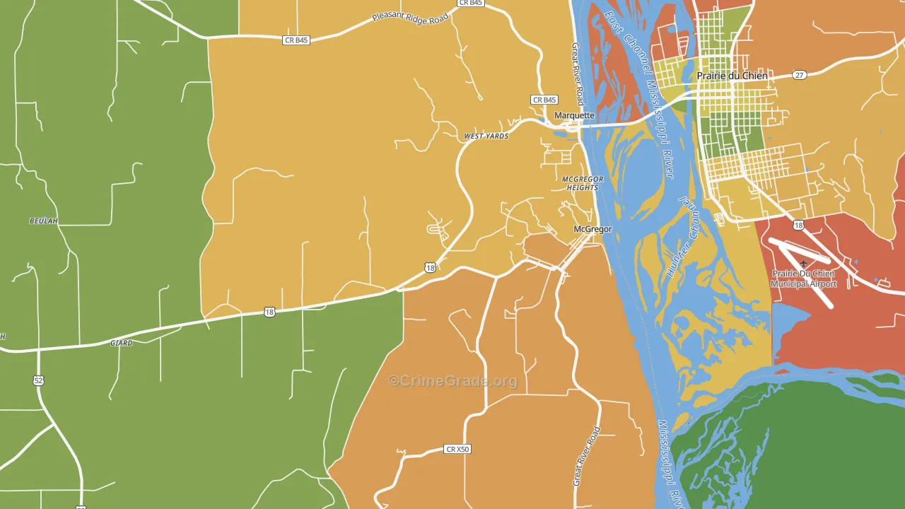 52157, IA Map of Theft Rates