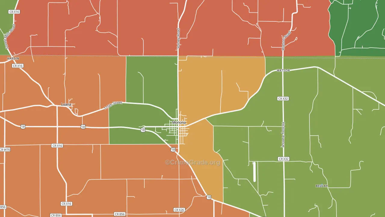 52159, IA Map of Theft Rates