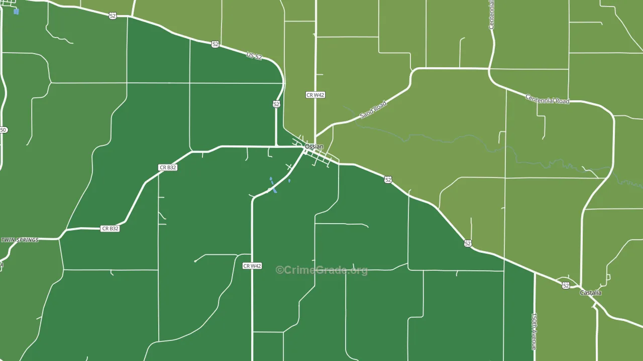 52161, IA Map of Theft Rates