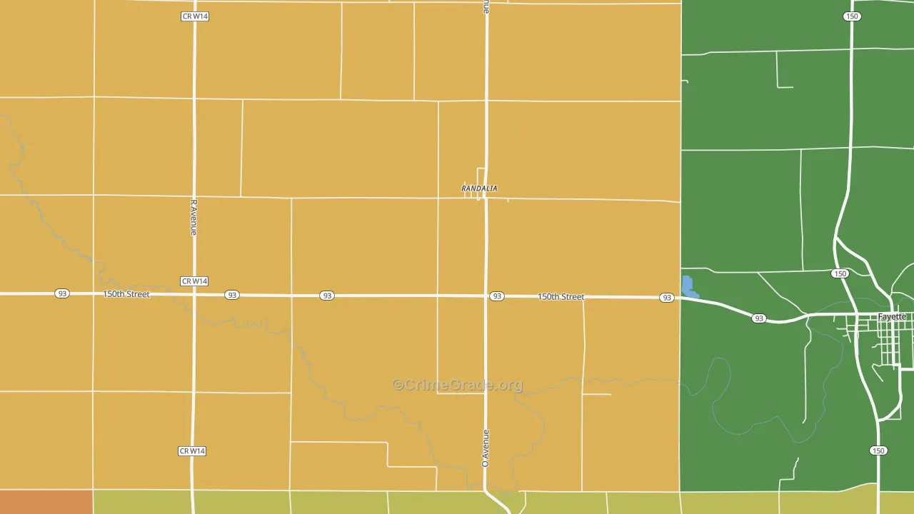 52164, IA Map of Theft Rates