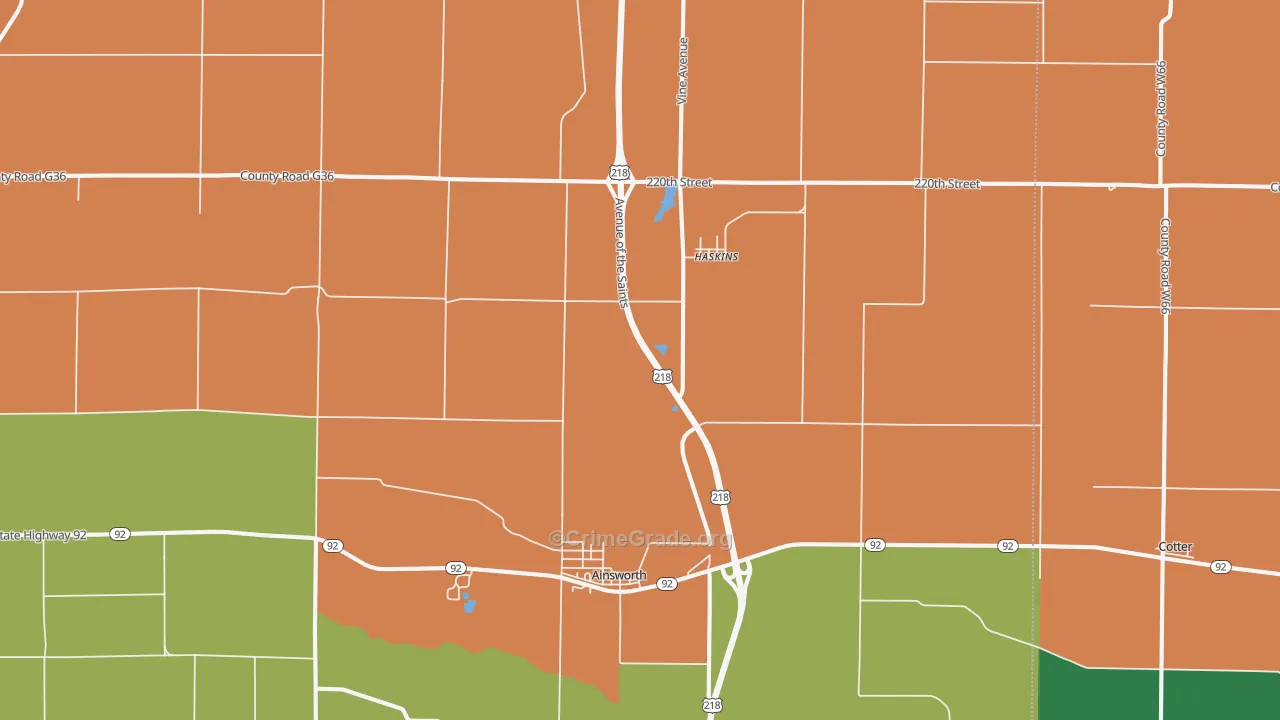 52201, IA Map of Theft Rates