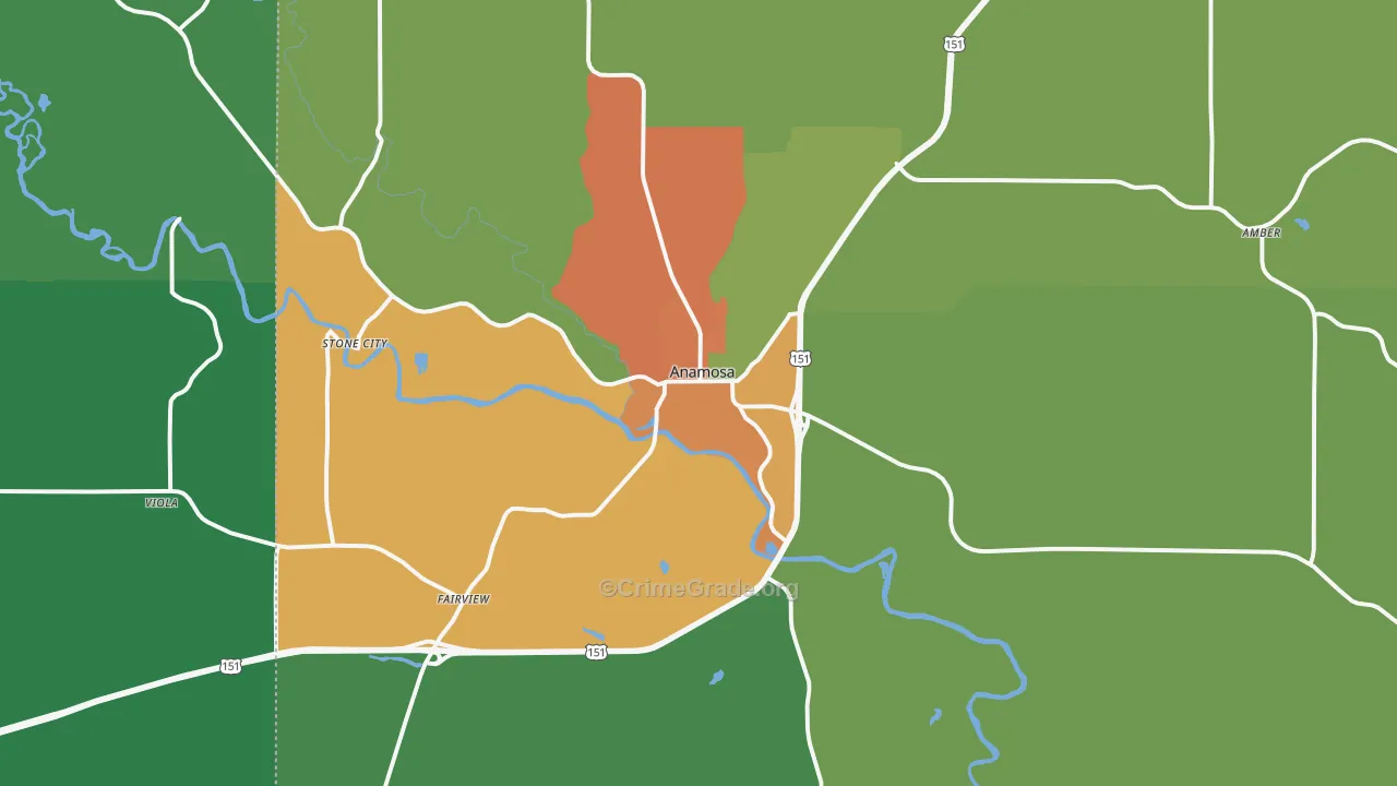 52205, IA Map of Theft Rates