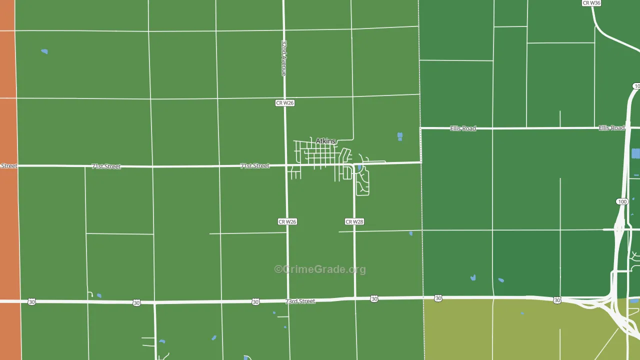 52206, IA Map of Theft Rates