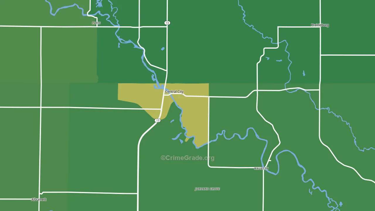 52214, IA Map of Theft Rates