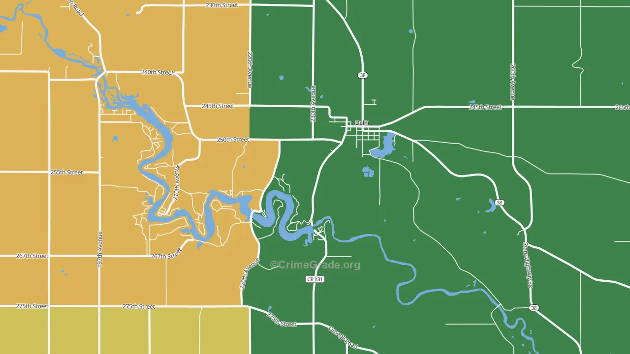 52223, IA Map of Theft Rates