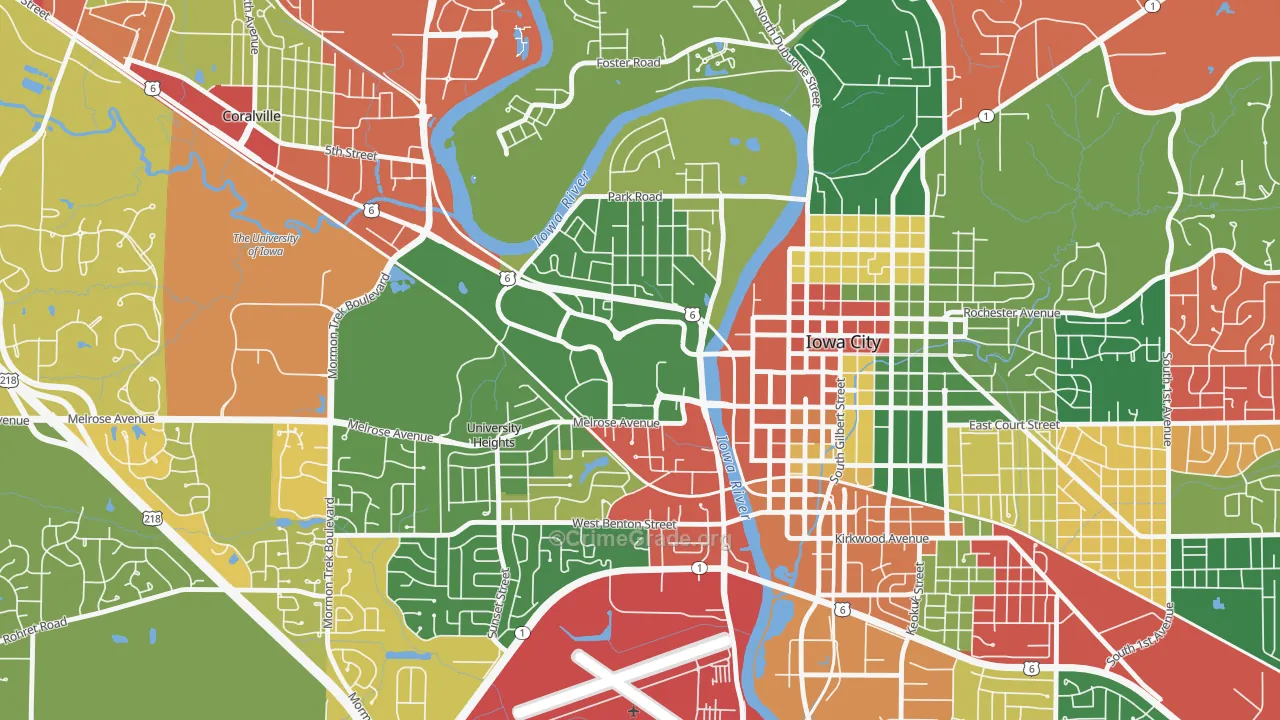 52242, IA Map of Theft Rates