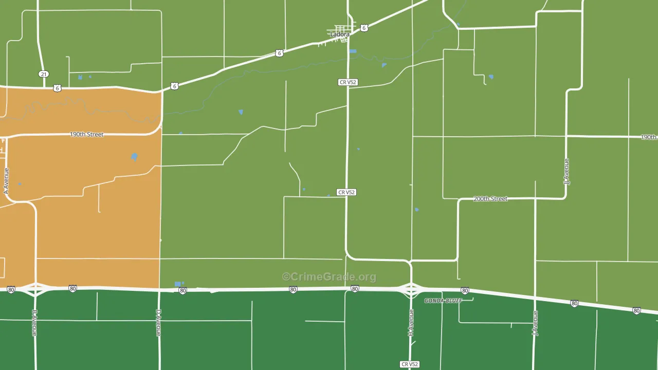 52251, IA Map of Theft Rates