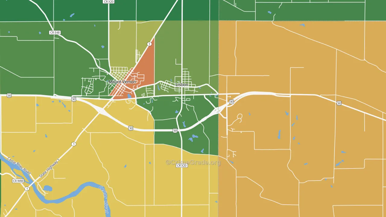 52253, IA Map of Theft Rates