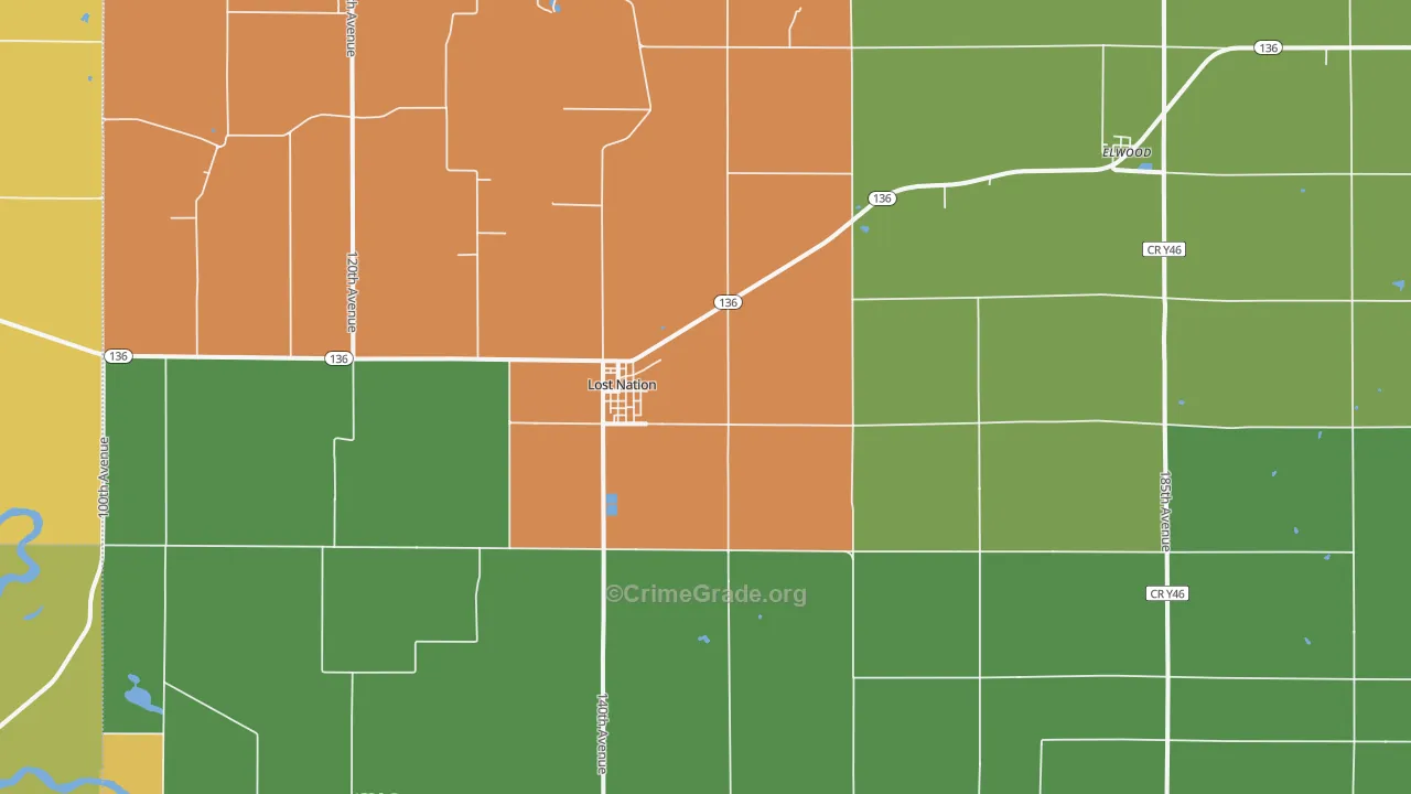 52254, IA Map of Theft Rates