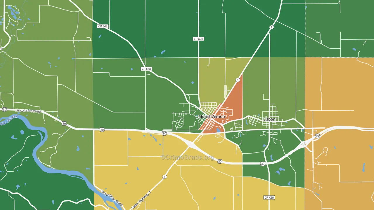 52314, IA Map of Theft Rates