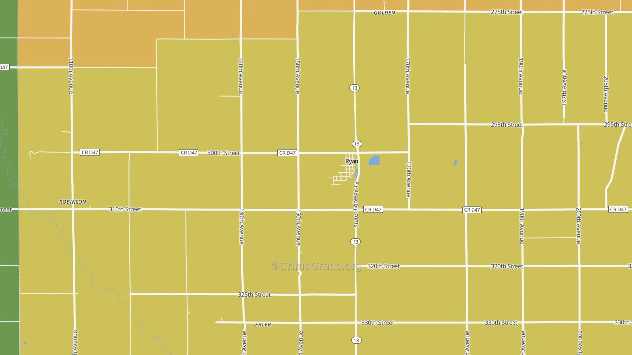52330, IA Map of Theft Rates