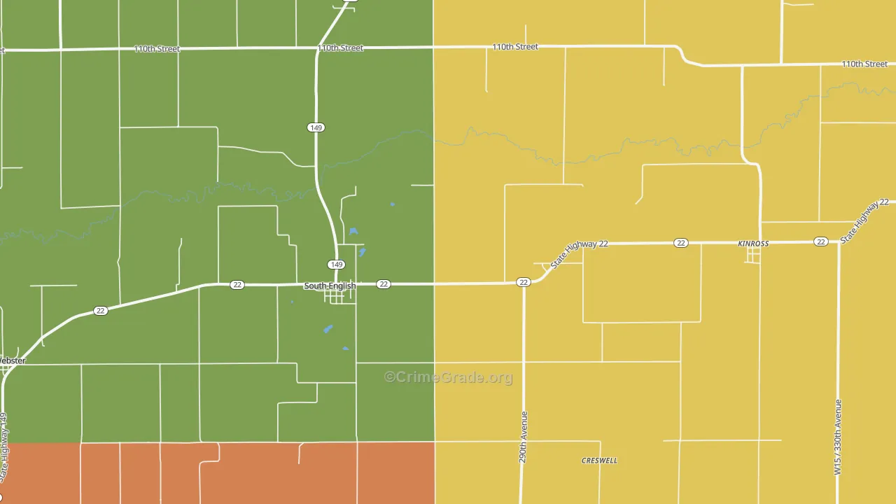 52335, IA Map of Theft Rates