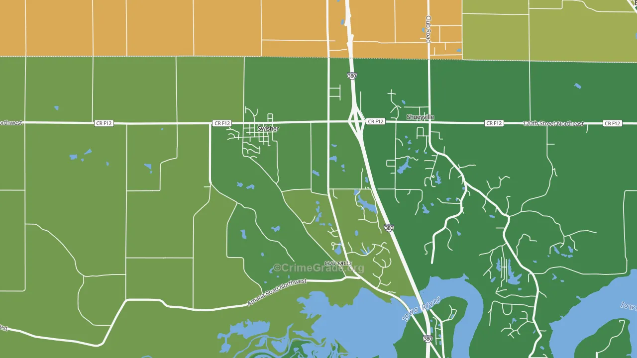 52338, IA Map of Theft Rates
