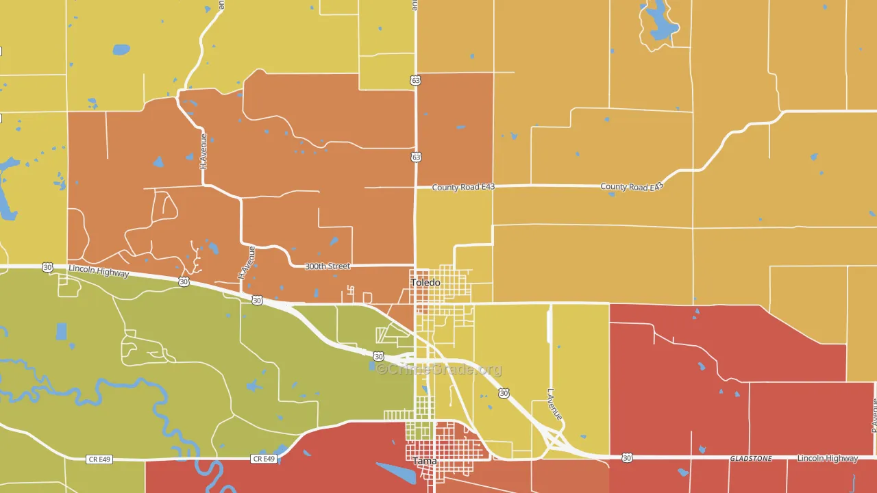 52342, IA Map of Theft Rates