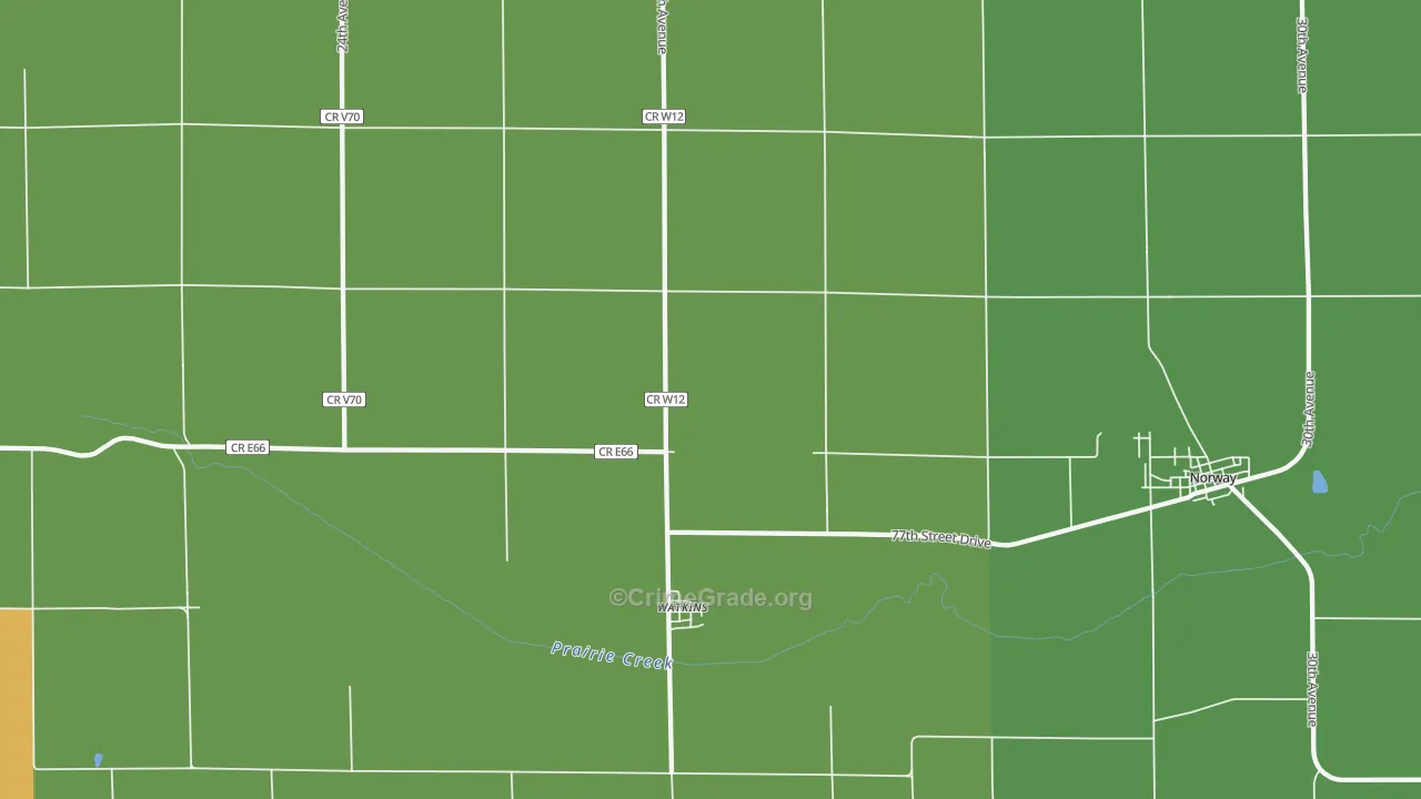 52354, IA Map of Theft Rates