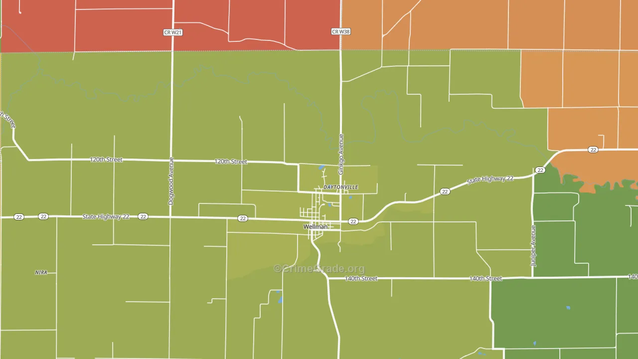 52356, IA Map of Theft Rates