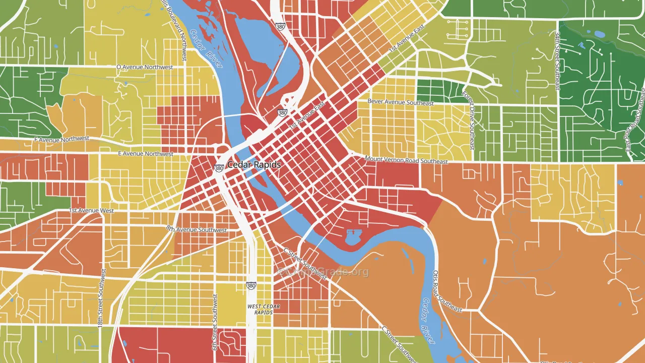 52401, IA Map of Theft Rates
