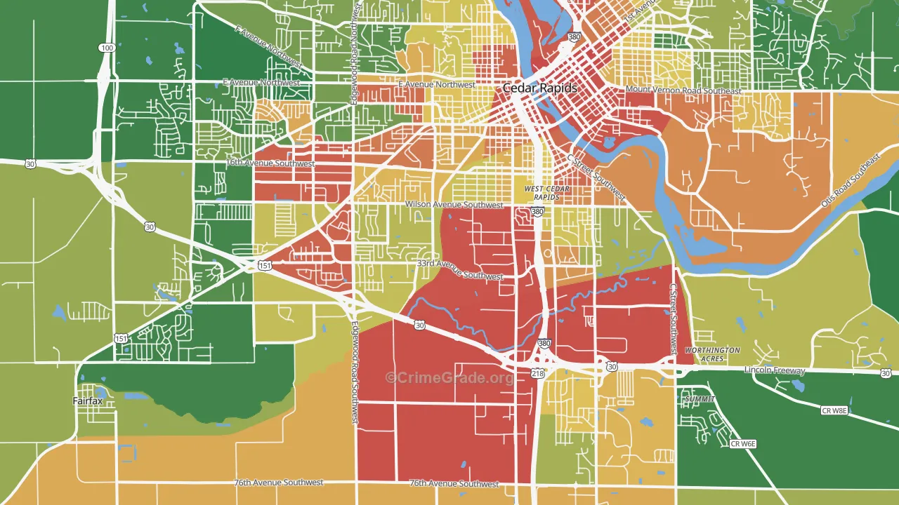 52404, IA Map of Theft Rates