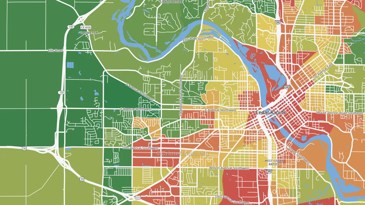 52405, IA Map of Theft Rates