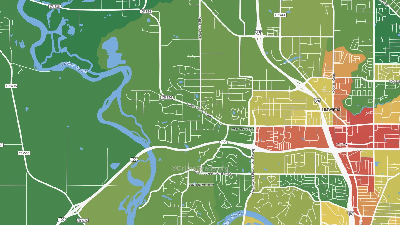 52411, IA Map of Theft Rates