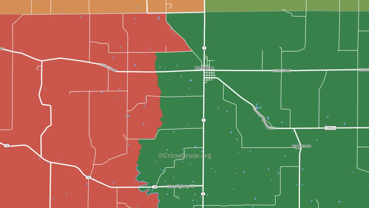 52535, IA Map of Theft Rates