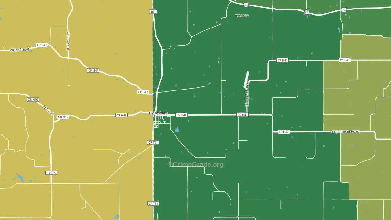 52536, IA Map of Theft Rates