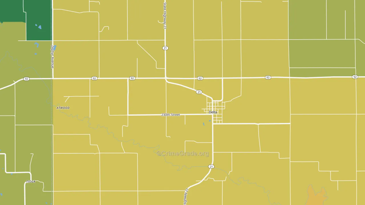 52550, IA Map of Theft Rates