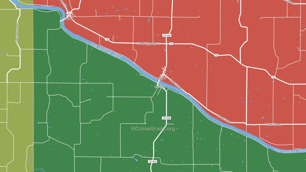52551, IA Map of Theft Rates