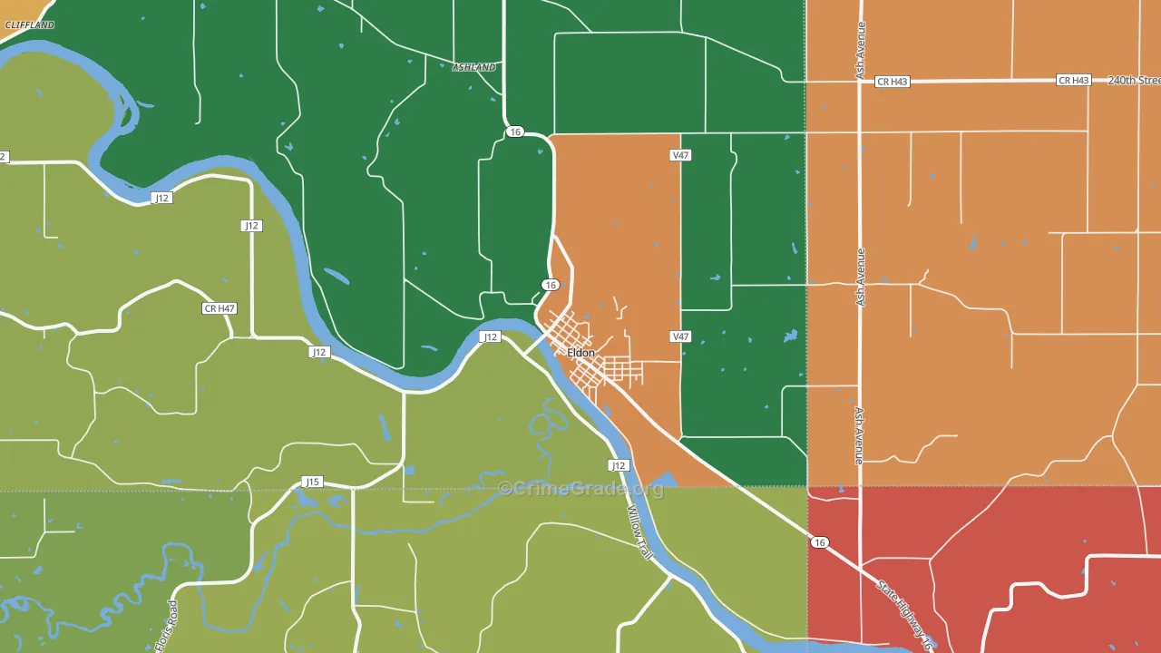 52554, IA Map of Theft Rates