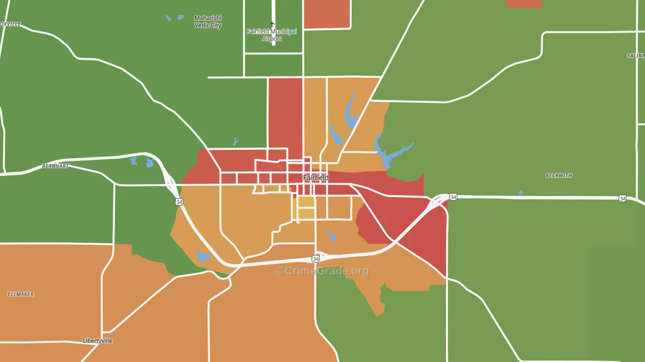 52556, IA Map of Theft Rates
