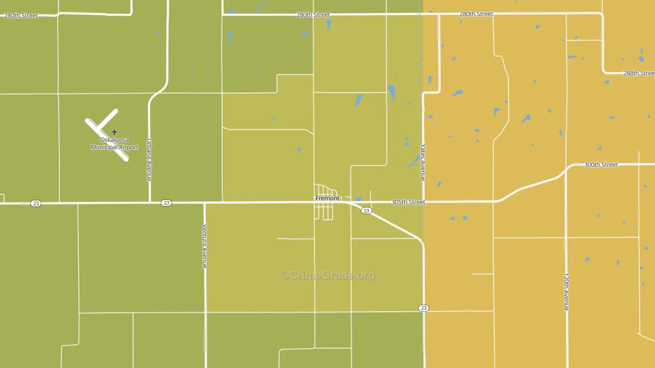 52561, IA Map of Theft Rates