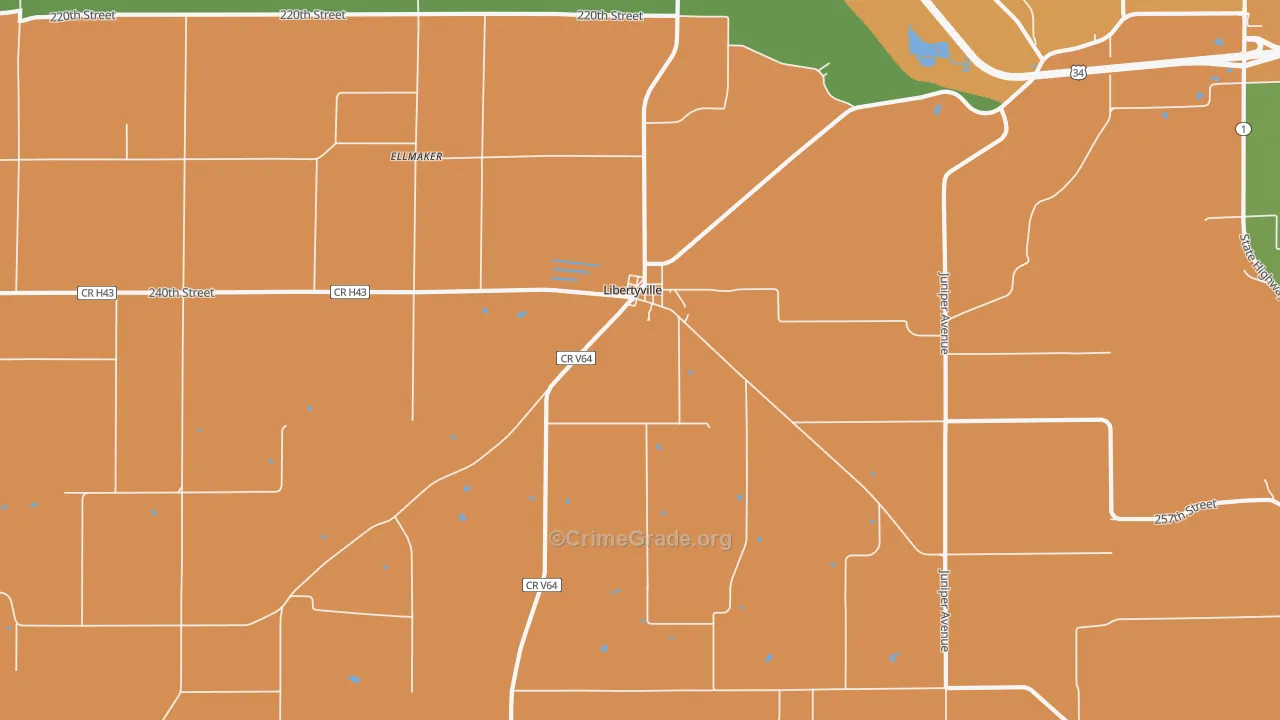 52567, IA Map of Theft Rates