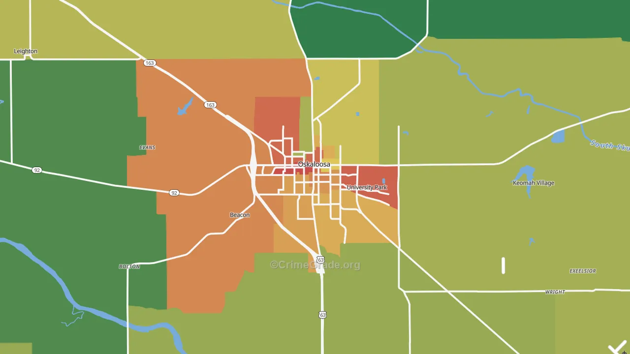 52577, IA Map of Theft Rates