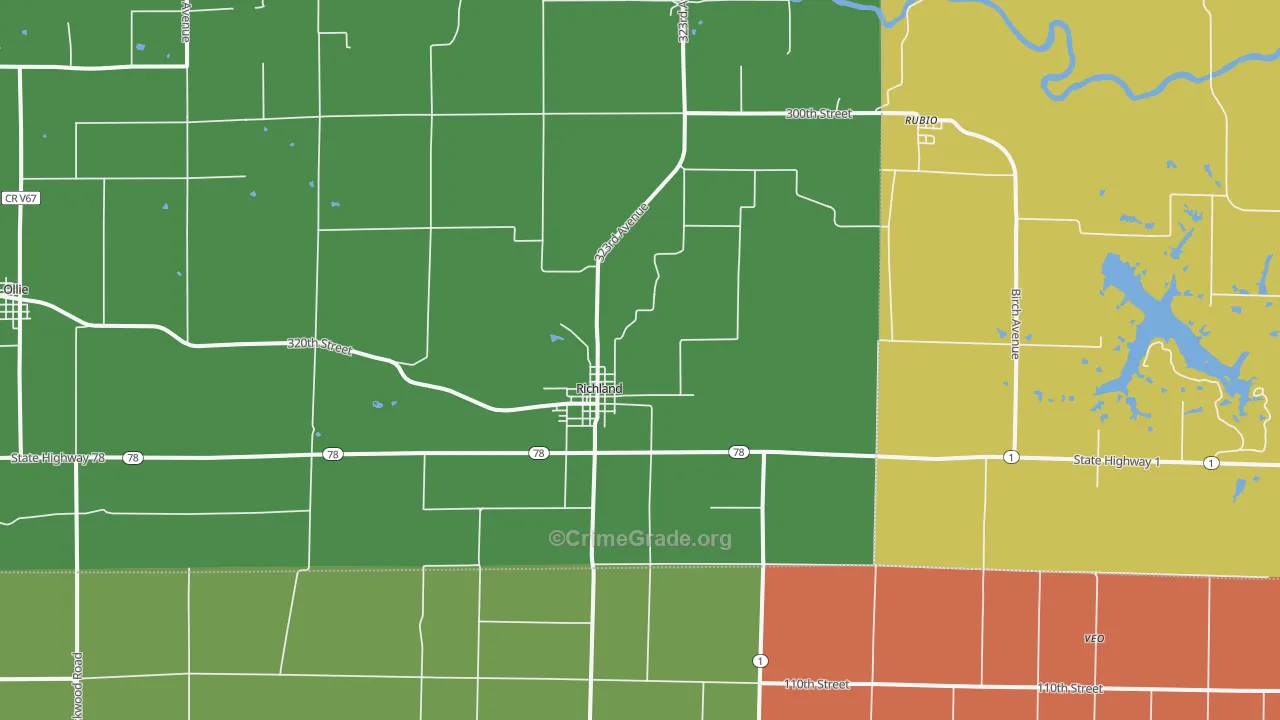52585, IA Map of Theft Rates