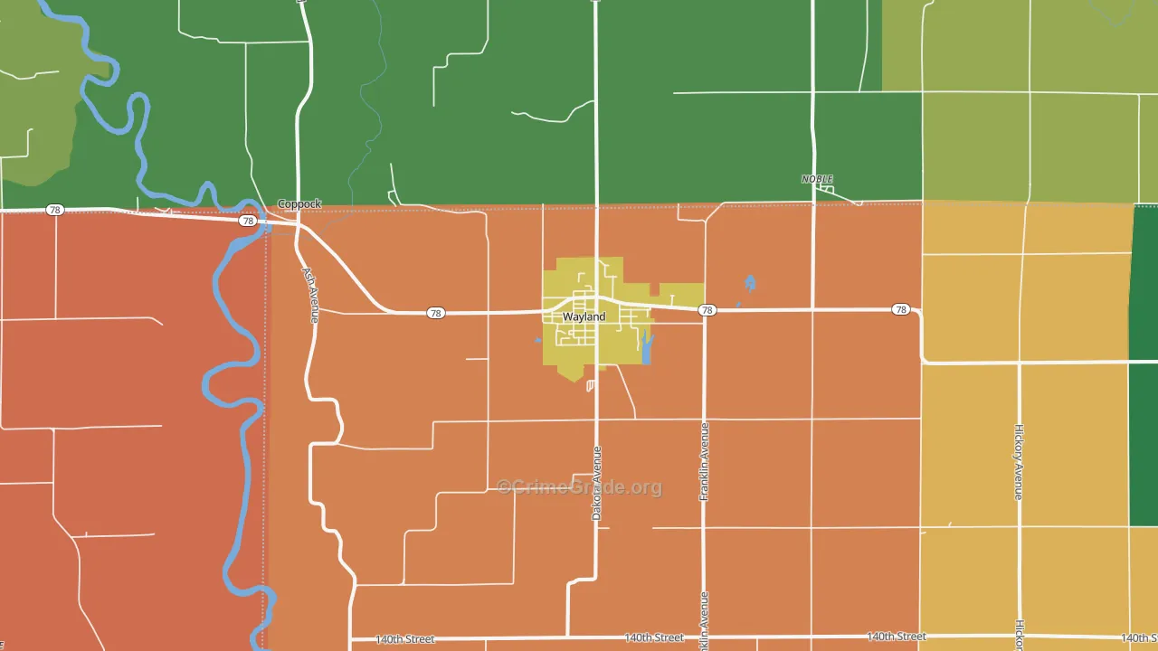 52654, IA Map of Theft Rates