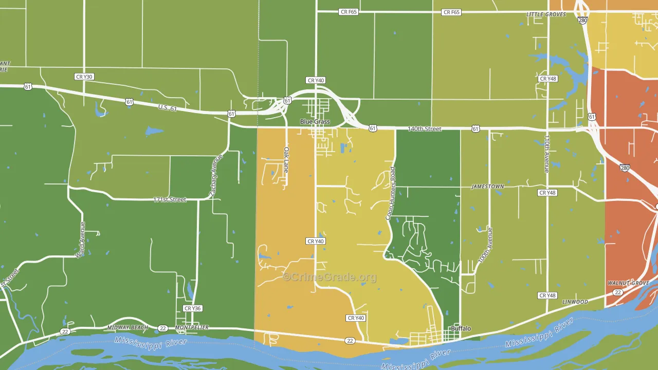 52726, IA Map of Theft Rates