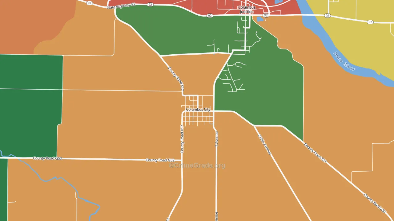 52737, IA Map of Theft Rates