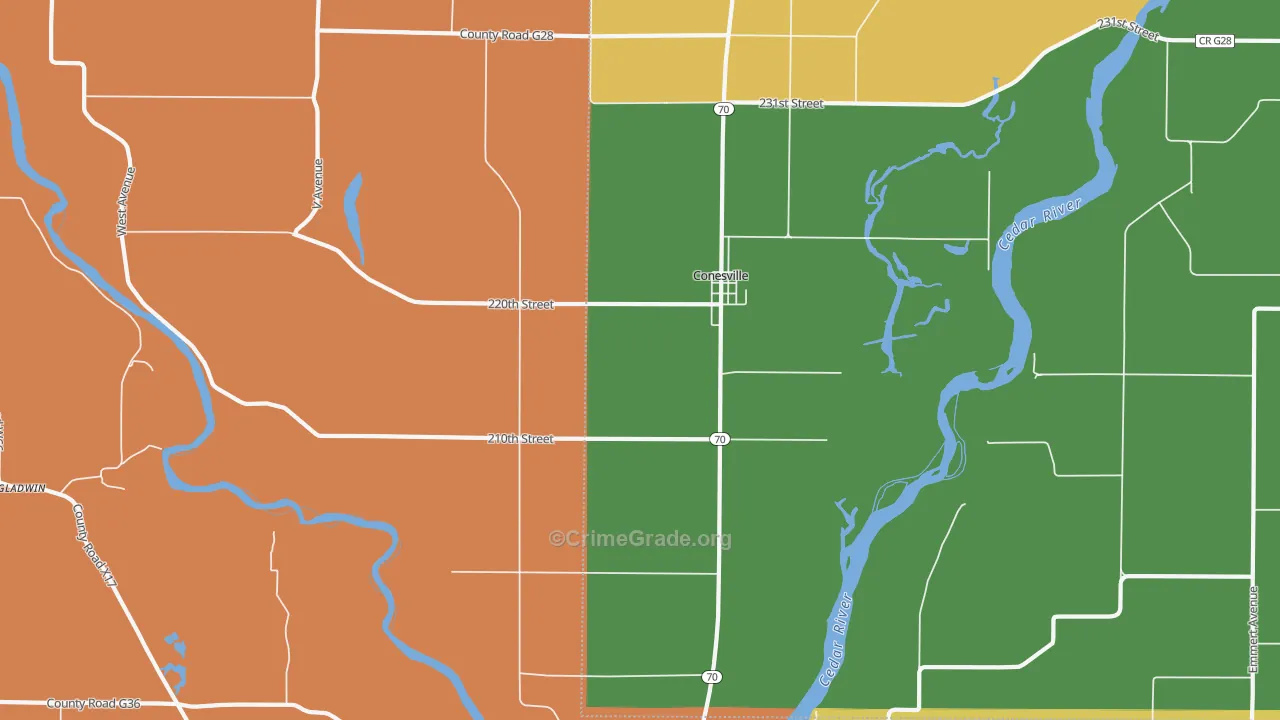52739, IA Map of Theft Rates
