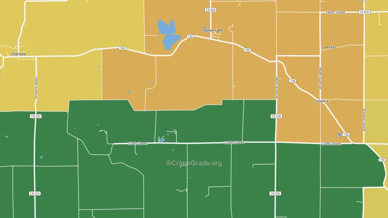 52750, IA Map of Theft Rates