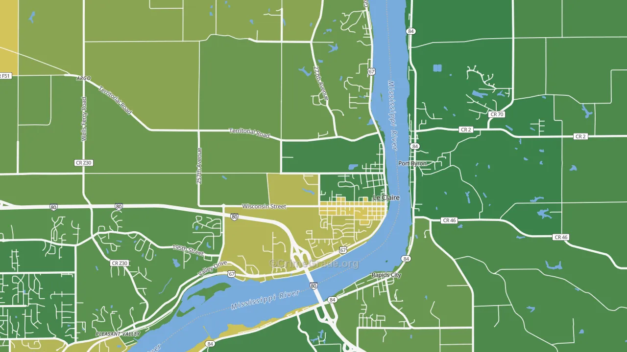 52753, IA Map of Theft Rates