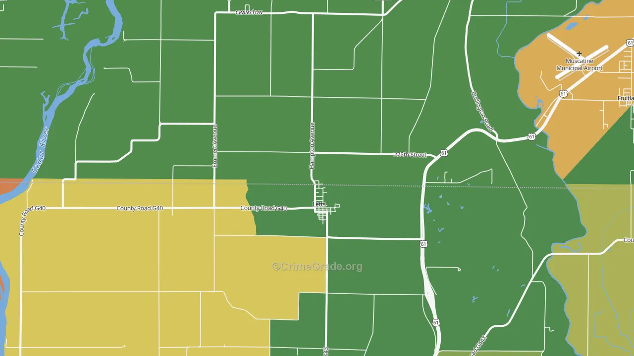 52754, IA Map of Theft Rates